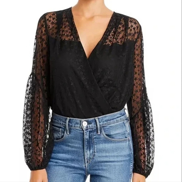 Amanda Uprichard Tops - AMANDA UPRICHARD Long Sleeve Mesh Bodysuit Top NWOT